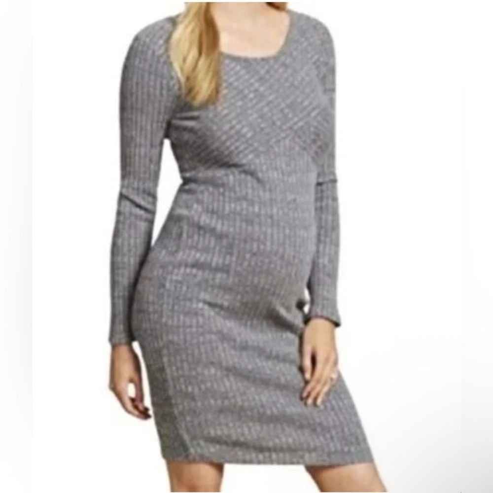 NWT Jessica Simpson Maternity Knit Sweater dresses Long Sleeve Gray XL